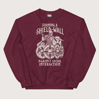 Maroon Shieldwall Against Social Interaction Sweatshirt - history buff gift by HistoHead