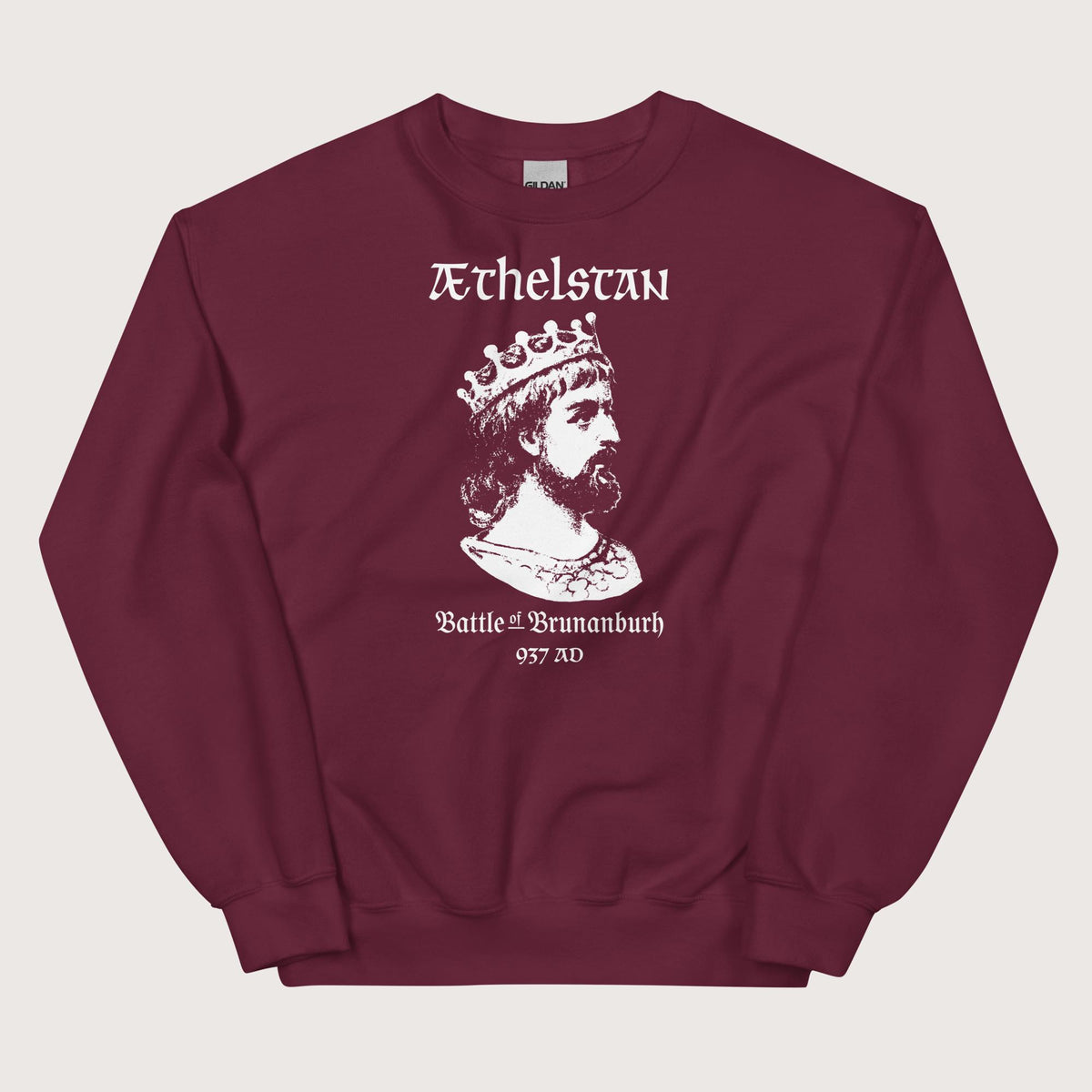 Maroon Æthelstan Battle of Brunanburh Sweatshirt - history buff gift by HistoHead