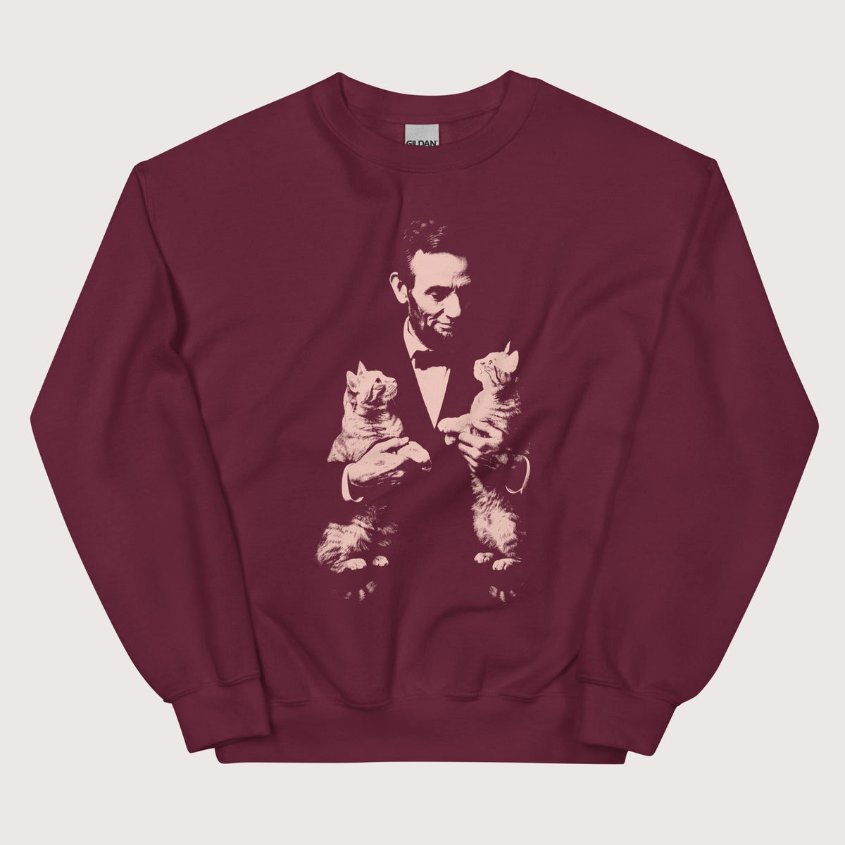 Maroon Lincoln Kittens Sweatshirt - history buff gift by HistoHead