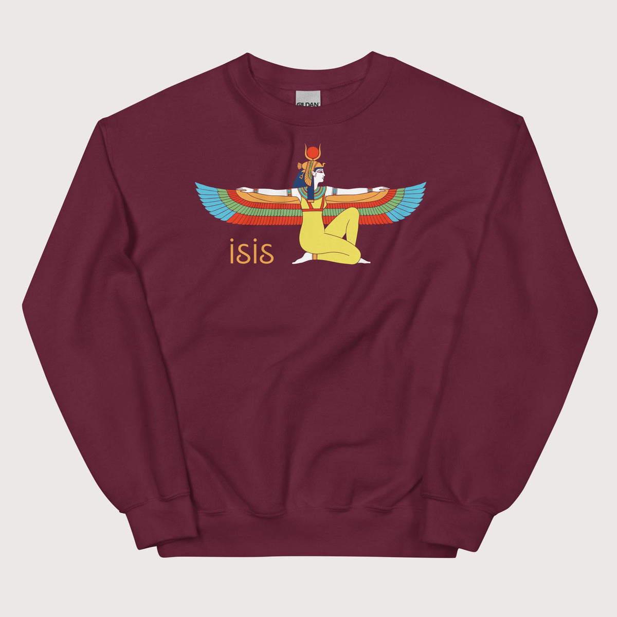 Maroon Egyptian Goddess Isis Sweatshirt - history buff gift by HistoHead