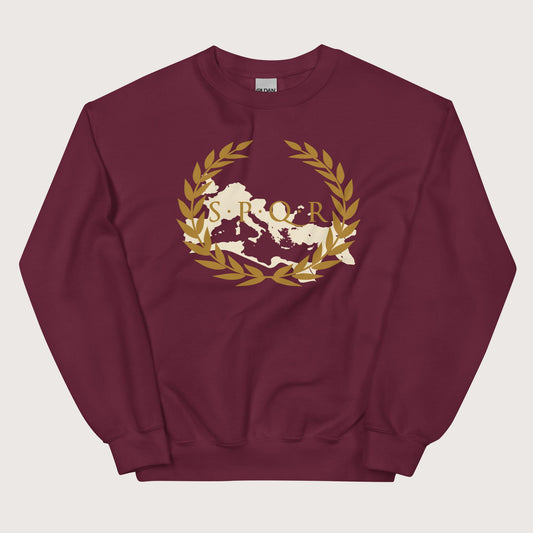 Maroon Roman SPQR Banner Sweatshirt - history buff gift by HistoHead