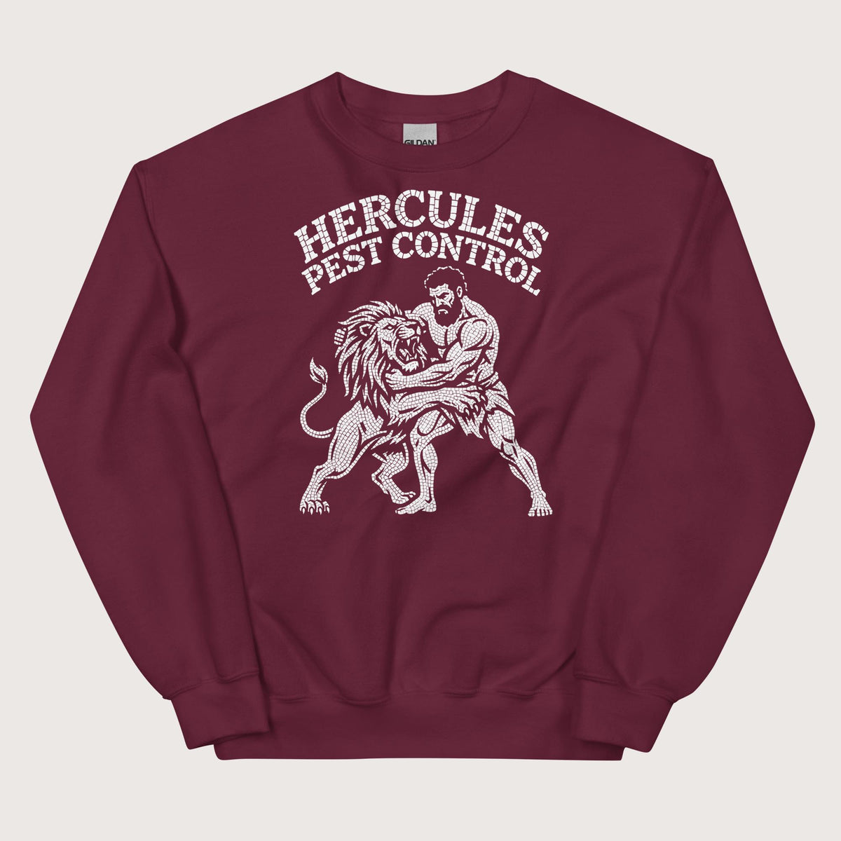 Maroon Hercules Pest Control Sweatshirt - history buff gift by HistoHead
