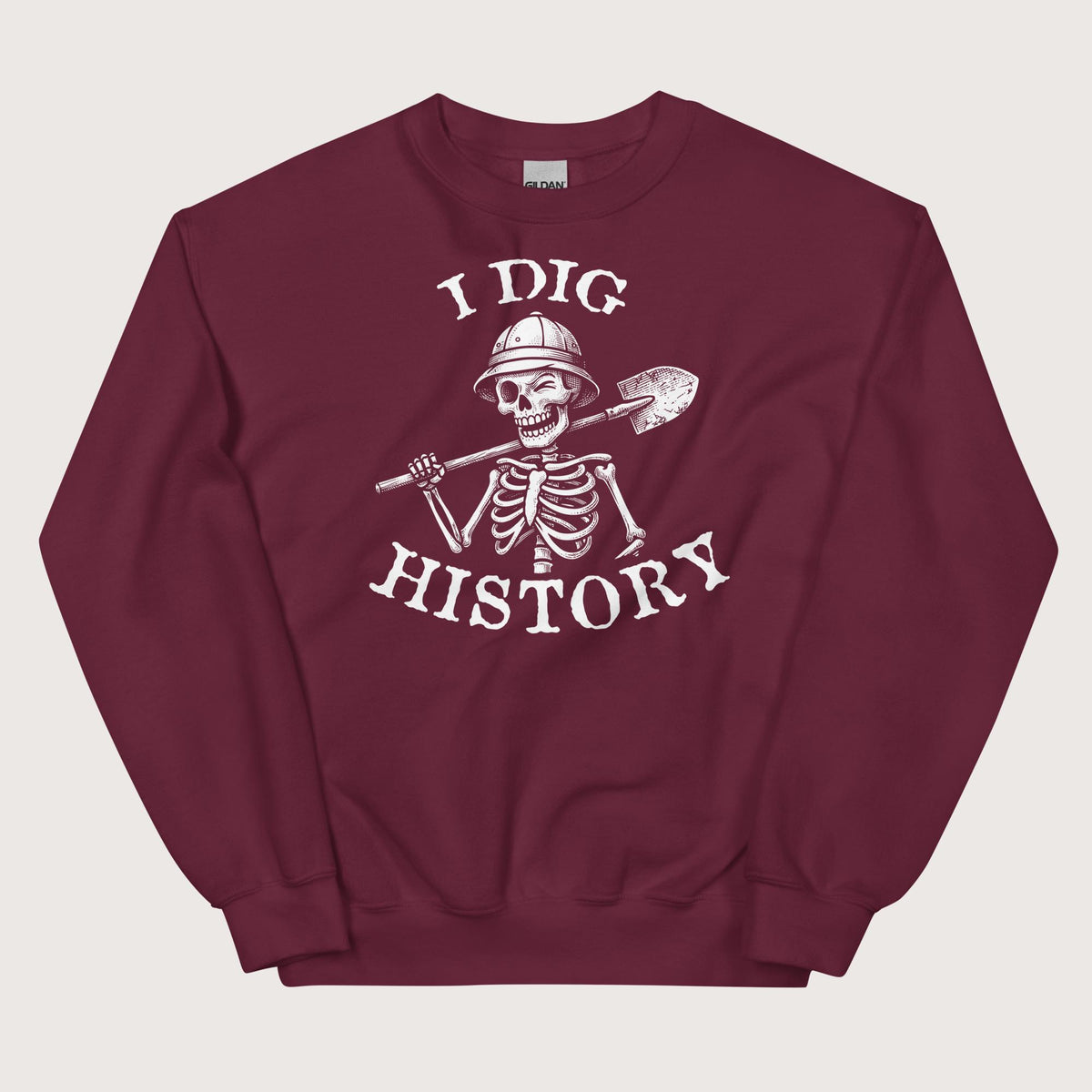 Maroon I Dig History Sweatshirt - history buff gift by HistoHead