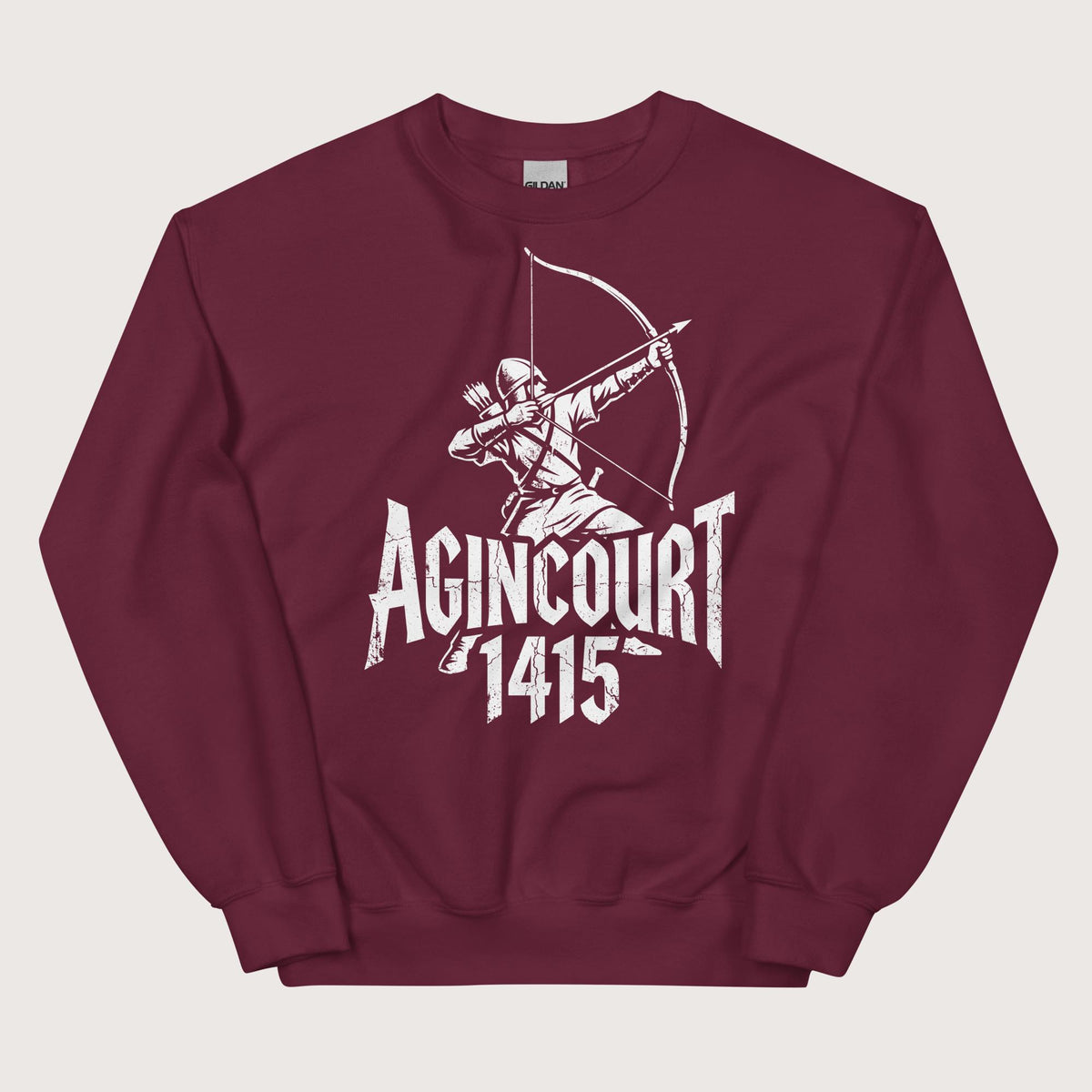 Maroon Agincourt 1415 Longbowman Sweatshirt - history buff gift by HistoHead