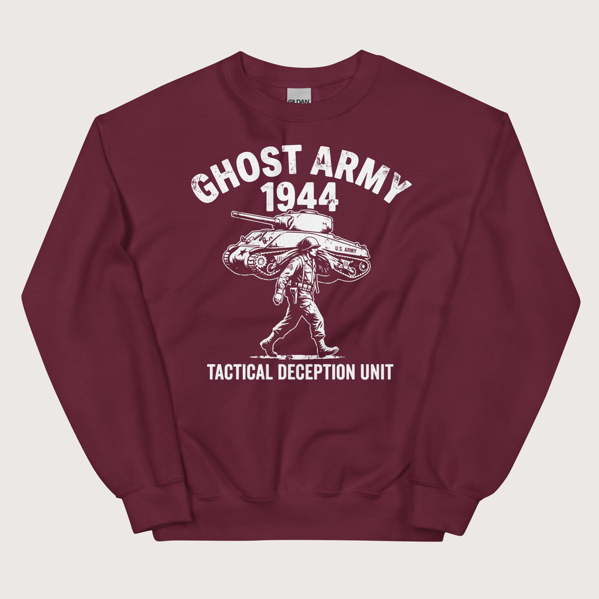 Maroon Ghost Army Sweatshirt - history buff gift by HistoHead