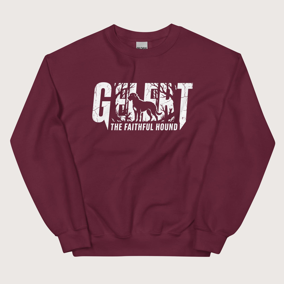 Maroon Gelert The Faithful Hound Sweatshirt - history buff gift by HistoHead
