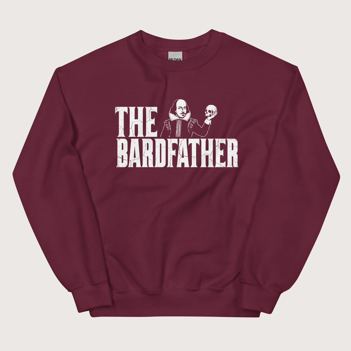 Maroon Shakespeare The Bardfather Sweatshirt - history buff gift by HistoHead