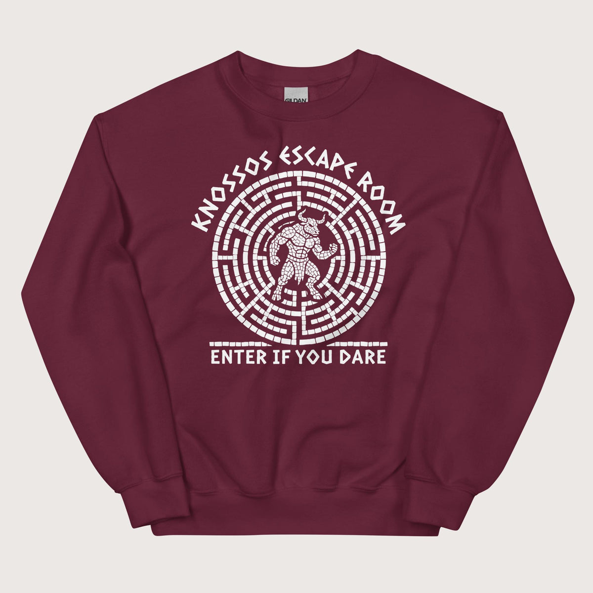 Maroon Knossos Escape Room Enter If You Dare Sweatshirt - history buff gift by HistoHead