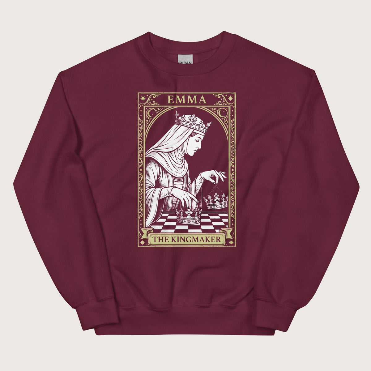 Maroon Emma of Normandy The Kingmaker Sweatshirt - history buff gift by HistoHead