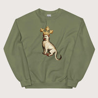 Military Green Medieval Cat King Sweatshirt - history buff gift by HistoHead