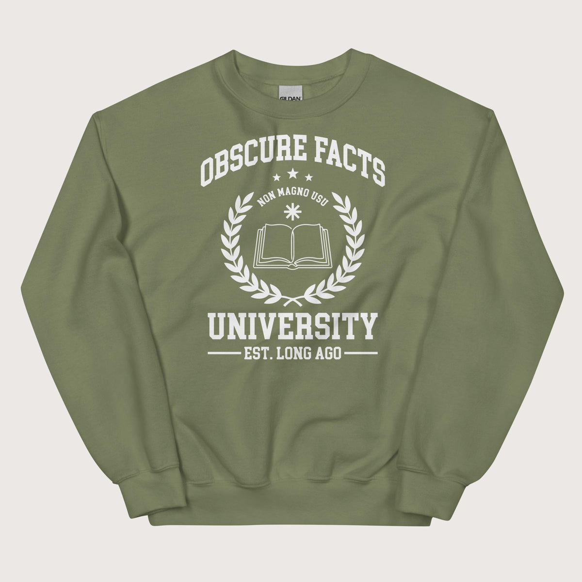 Military Green Obscure Facts University - Sweatshirt - history buff gift by HistoHead