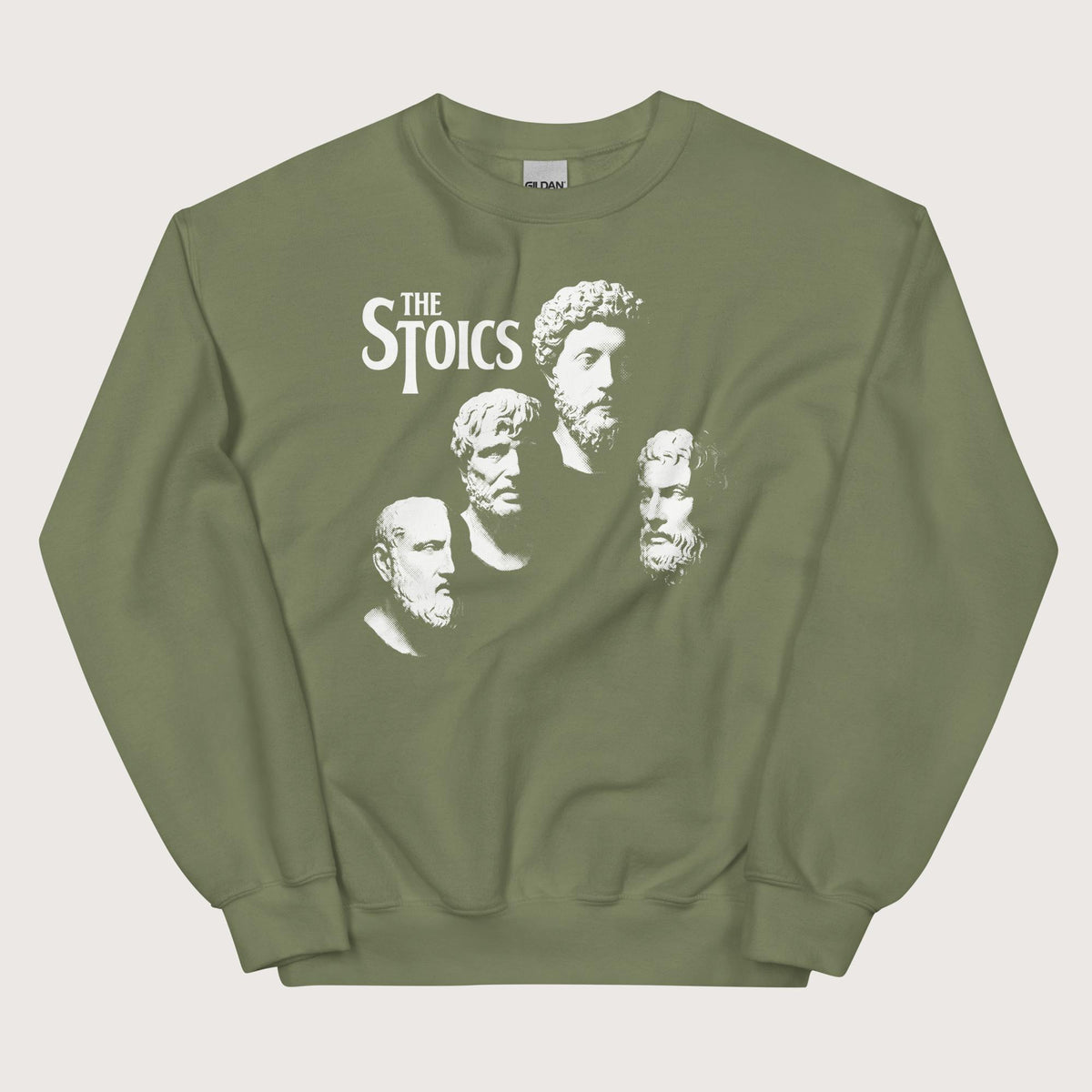Military Green The Stoics Sweatshirt - history buff gift by HistoHead