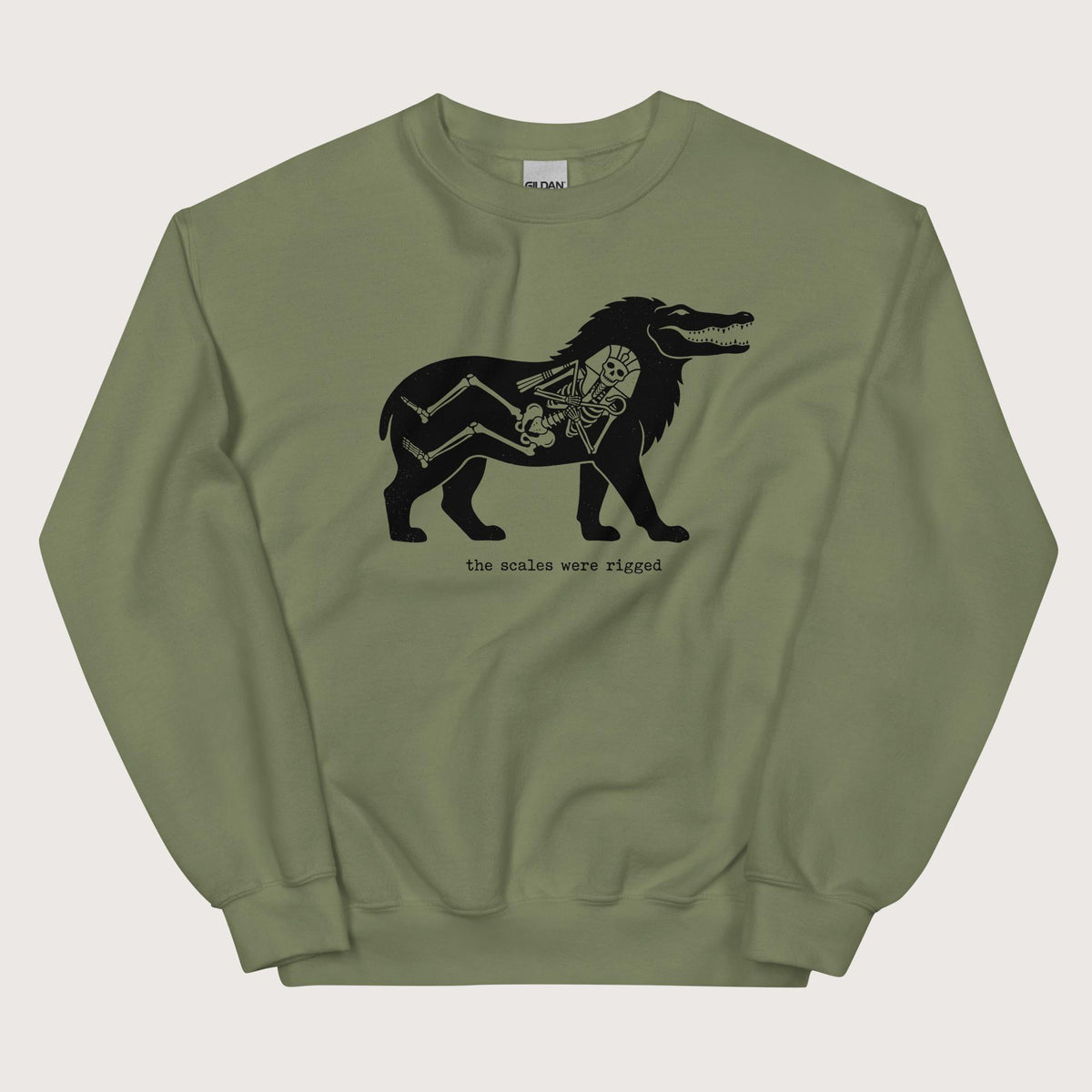 Military Green The Scales Were Rigged Sweatshirt - history buff gift by HistoHead