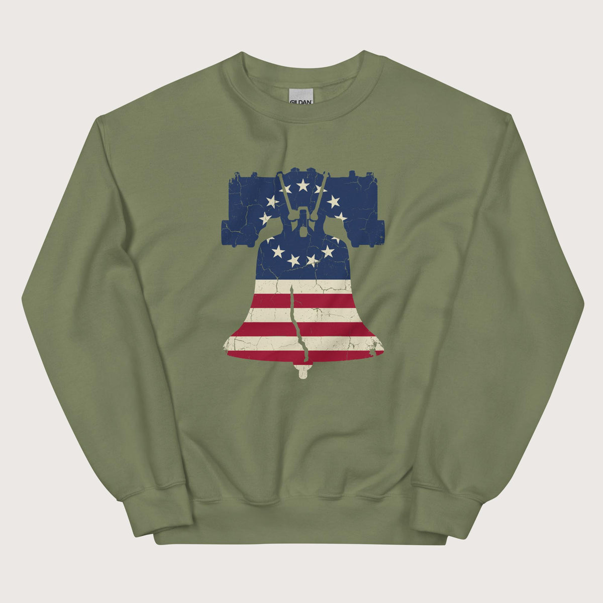 Military Green Liberty Bell Sweatshirt - history buff gift by HistoHead