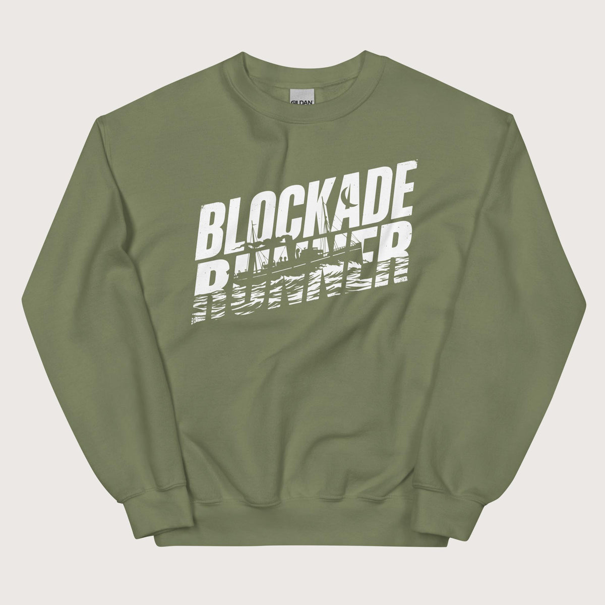 Military Green Blockade Runner Sweatshirt - history buff gift by HistoHead