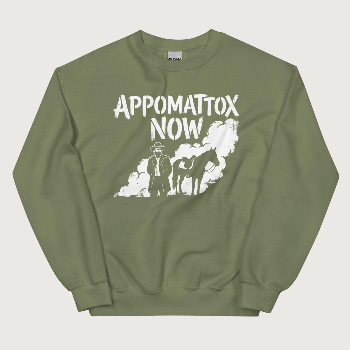 Military Green Appomattox Now Sweatshirt - history buff gift by HistoHead