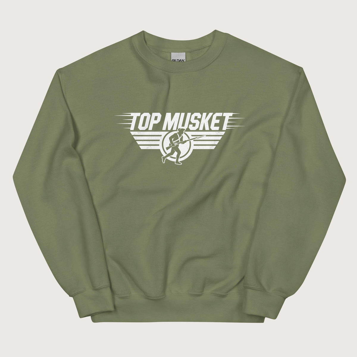 Military Green Top Musket Sweatshirt - history buff gift by HistoHead