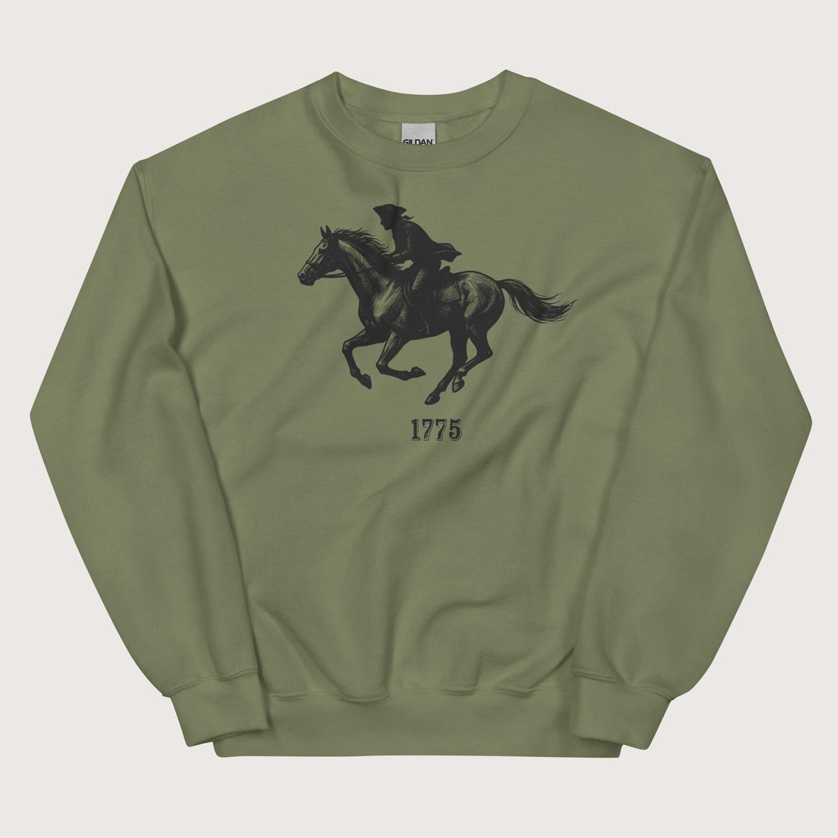 Military Green Paul Revere Sweatshirt - history buff gift by HistoHead
