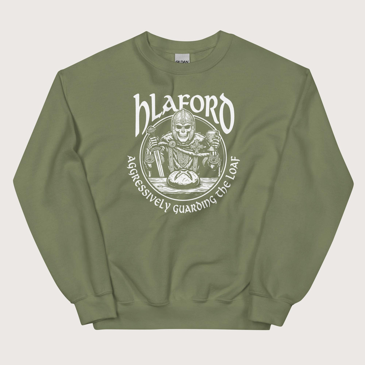 Military Green Hlaford Loaf Guardian Sweatshirt - history buff gift by HistoHead