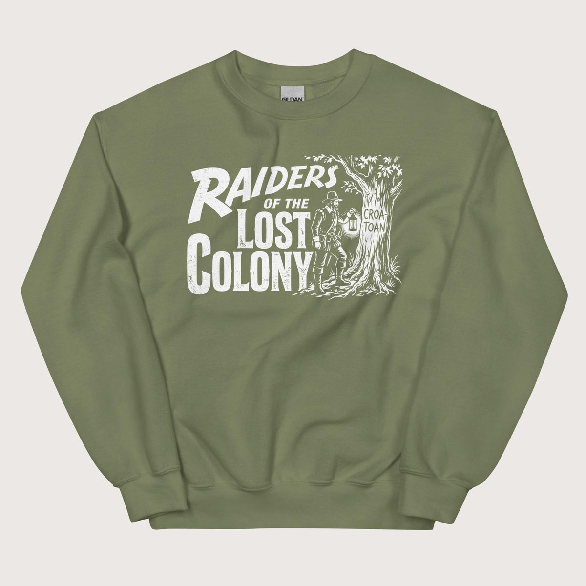 Military Green Raiders of the Lost Colony Sweatshirt - history buff gift by HistoHead