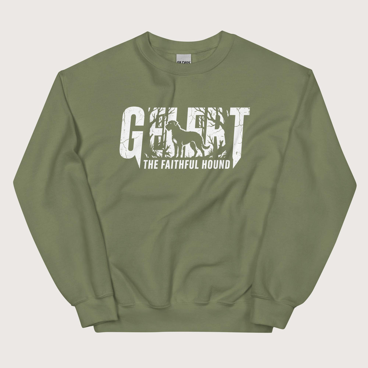 Military Green Gelert The Faithful Hound Sweatshirt - history buff gift by HistoHead