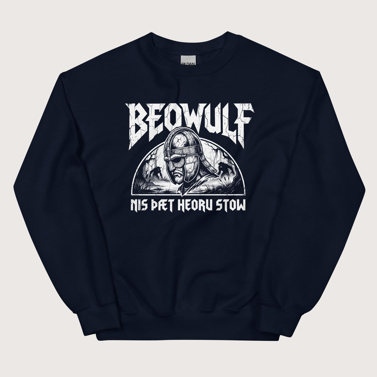 Navy Beowulf That Is No Pleasant Place Old English Sweatshirt - history buff gift by HistoHead