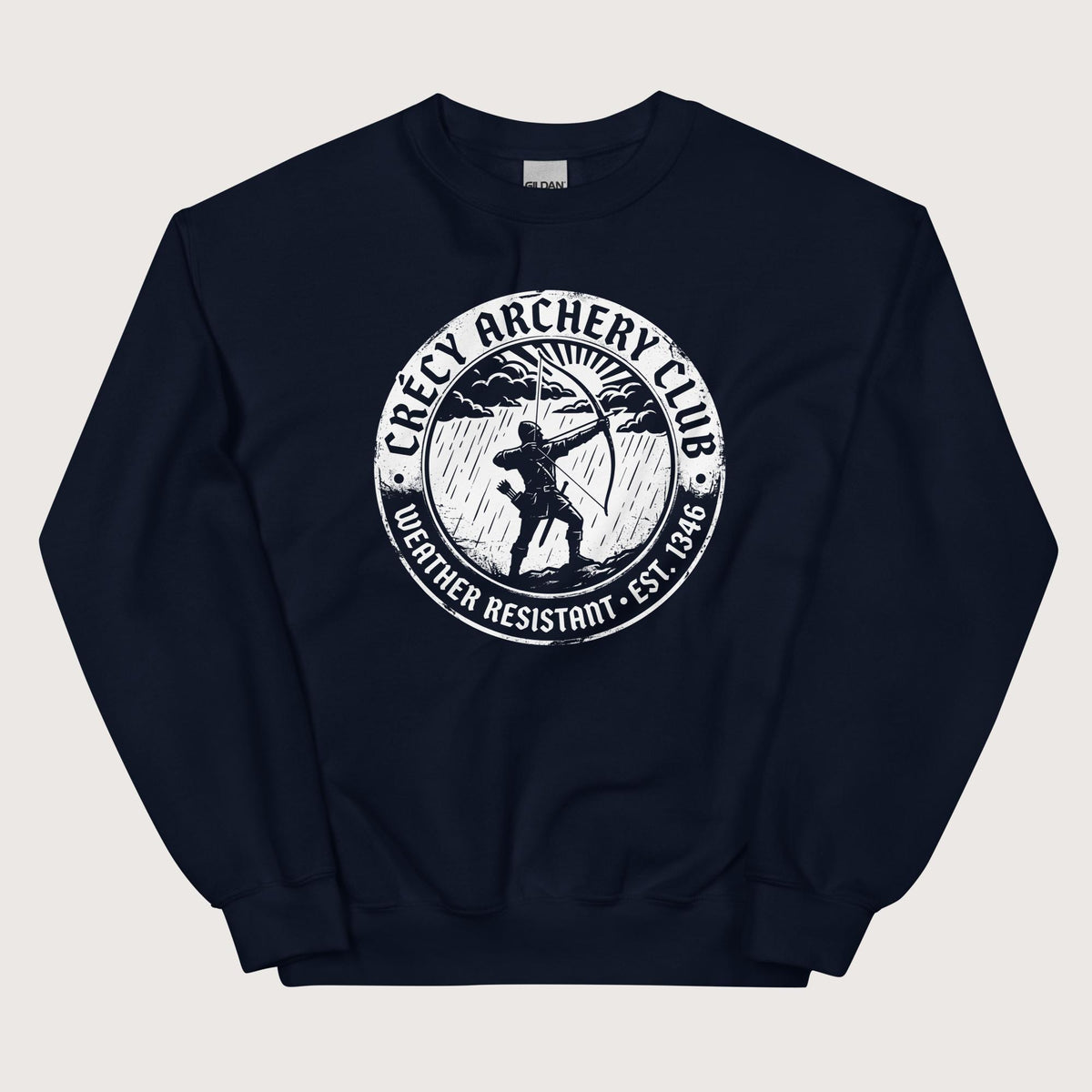 Navy Crecy Archery Club Sweatshirt - history buff gift by HistoHead