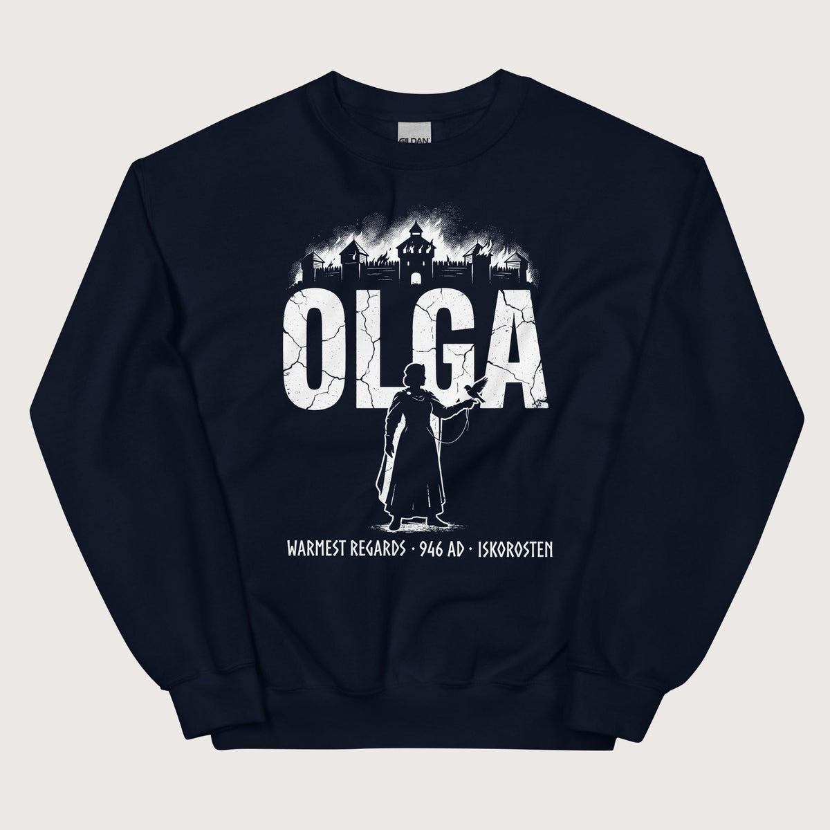 Navy Olga of Kiev Warmest Regards Sweatshirt - history buff gift by HistoHead