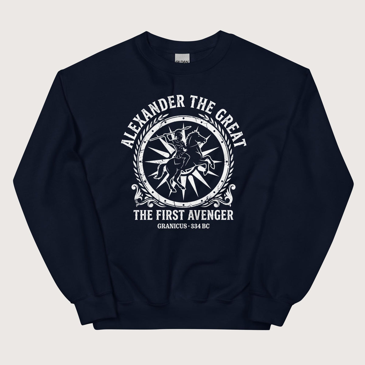 Navy Alexander the Great First Avenger Sweatshirt - history buff gift by HistoHead