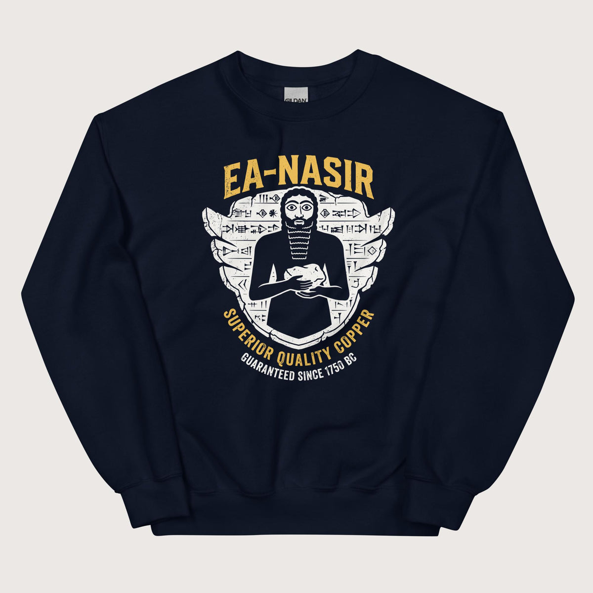 Navy Ea-Nasir Superior Copper Guaranteed Sweatshirt - history buff gift by HistoHead