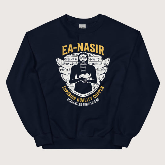 Navy Ea-Nasir Superior Copper Guaranteed Sweatshirt - history buff gift by HistoHead