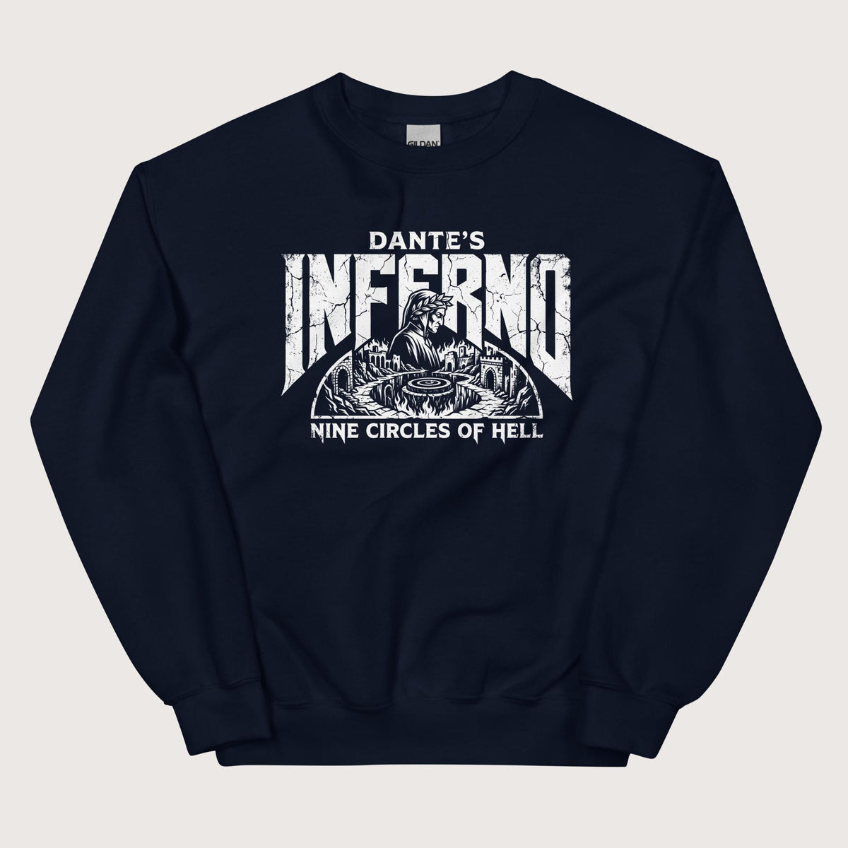 Navy Dante's Inferno Sweatshirt - history buff gift by HistoHead
