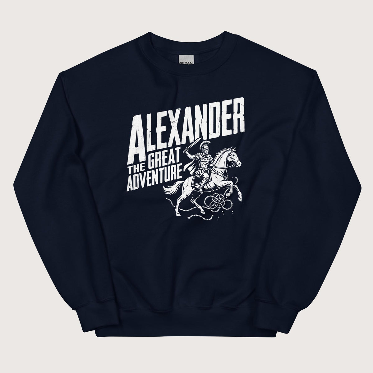 Navy Alexander the Great Adventure Sweatshirt - history buff gift by HistoHead