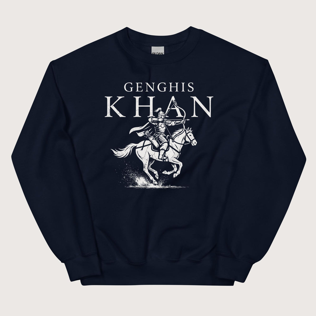 Navy Genghis Khan Sweatshirt - history buff gift by HistoHead