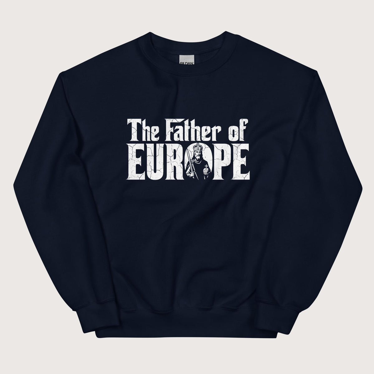Navy Charlemagne The Father of Europe Sweatshirt - history buff gift by HistoHead