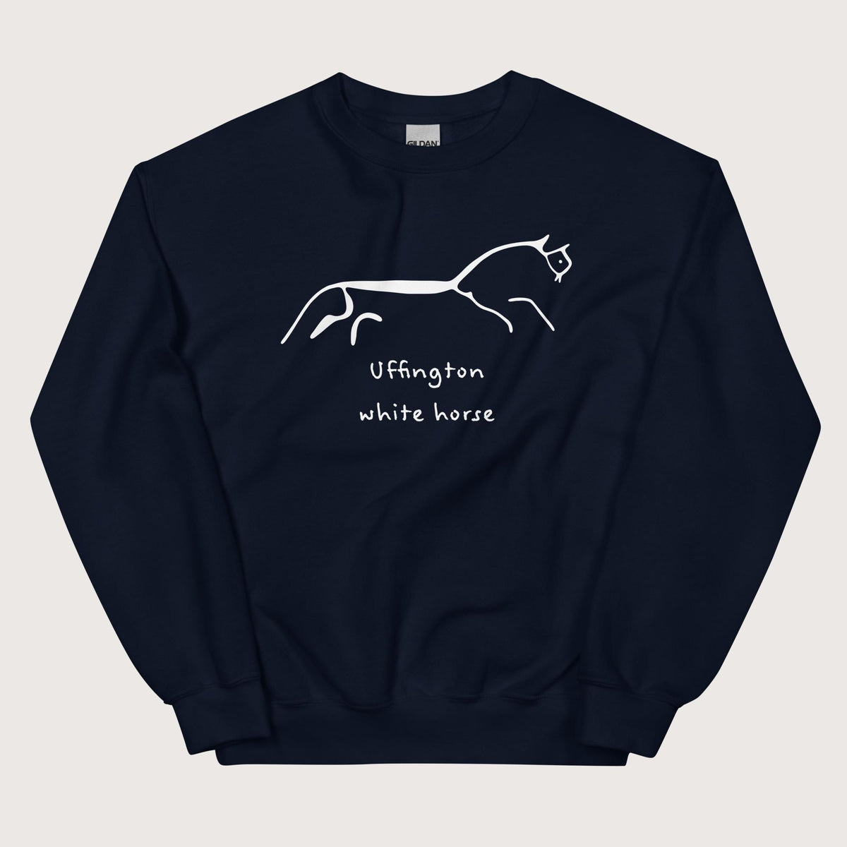 Navy Uffington White Horse Sweatshirt - history buff gift by HistoHead
