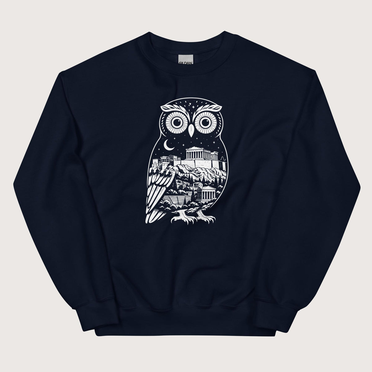 Navy Athena Owl Sweatshirt - history buff gift by HistoHead