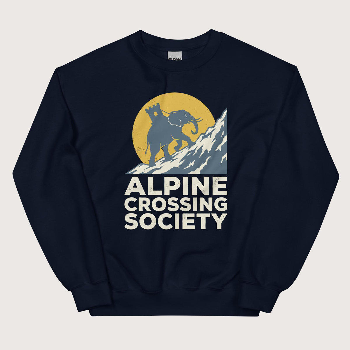 Navy Alpine Crossing Society Sweatshirt - history buff gift by HistoHead