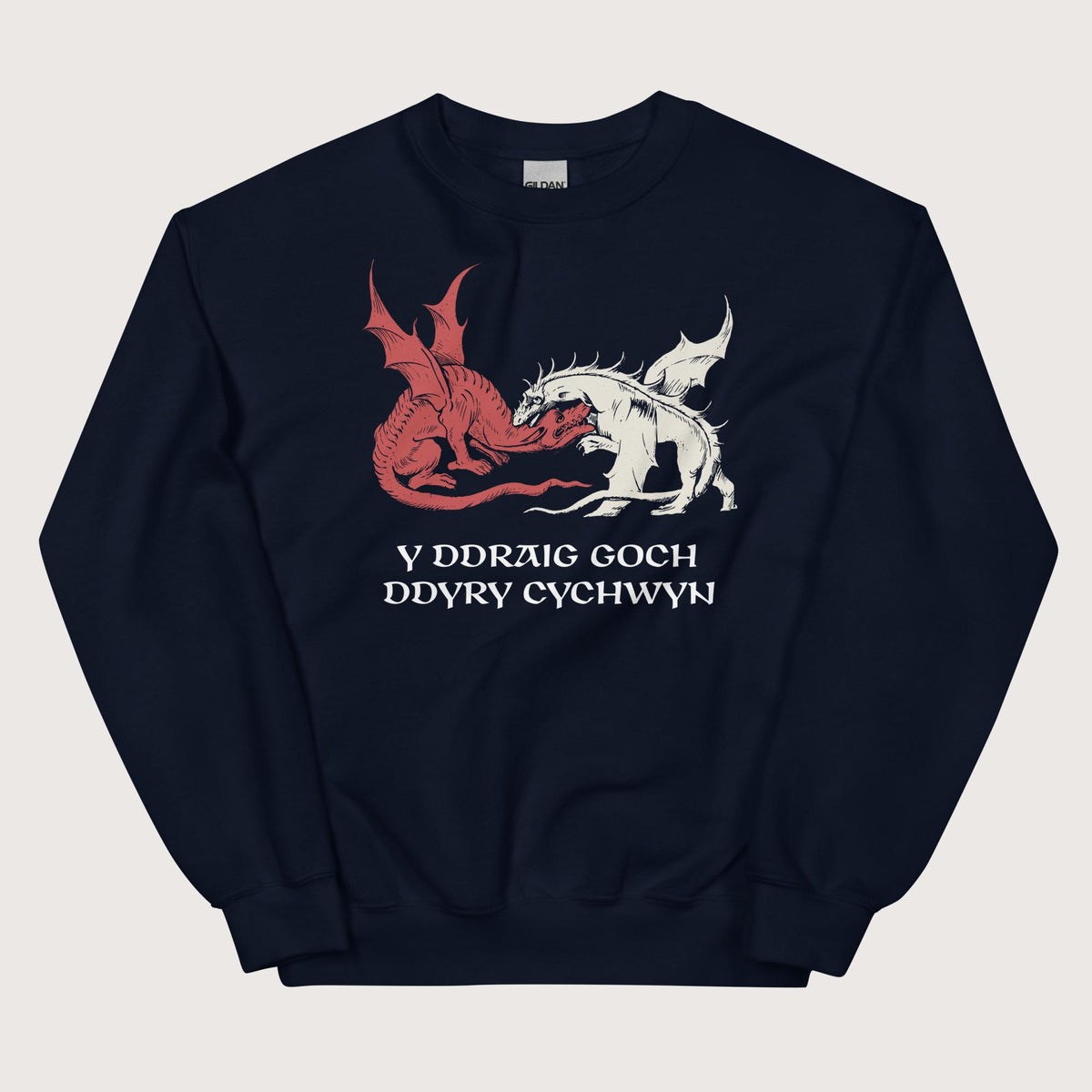Navy Red Dragon Prophecy Sweatshirt - history buff gift by HistoHead