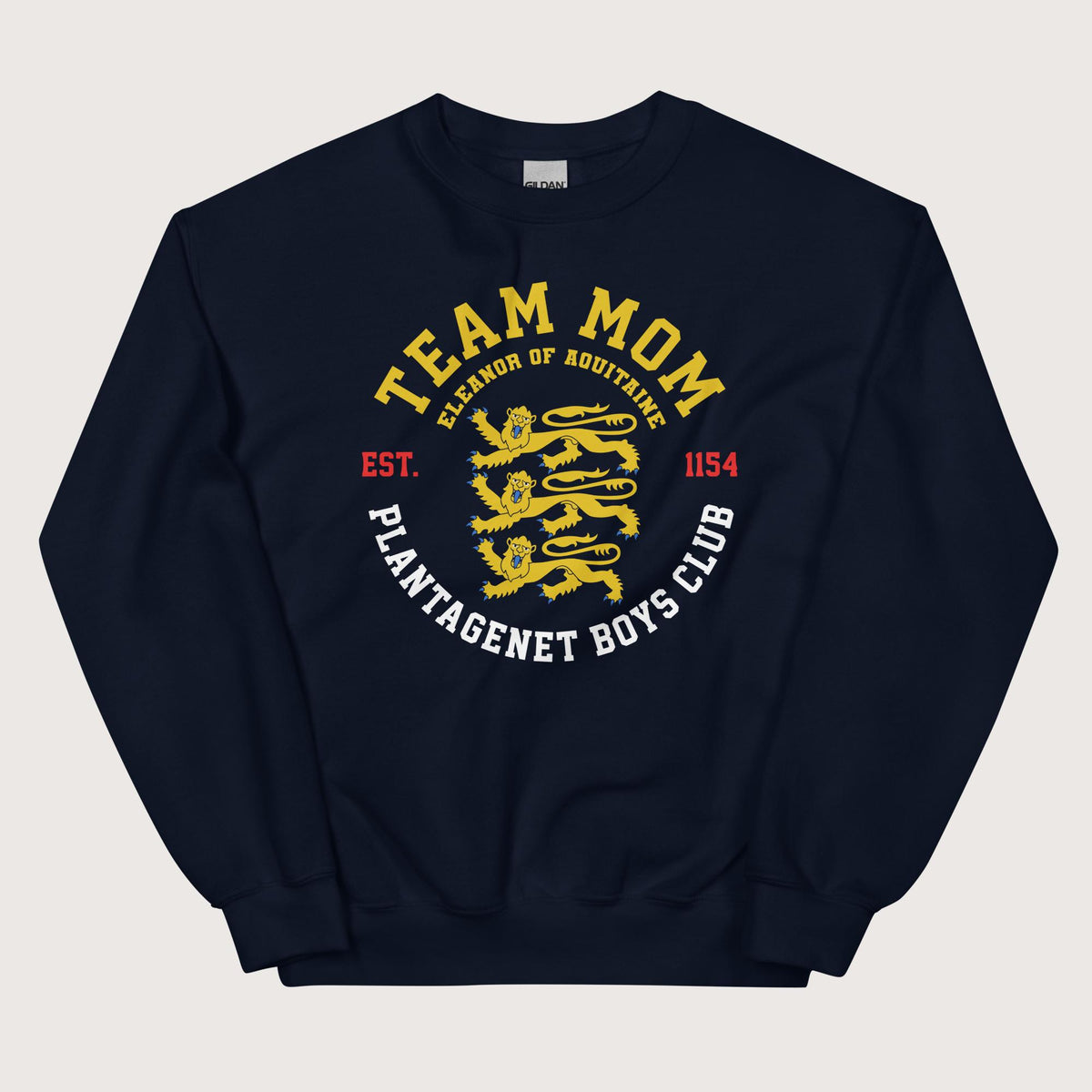 Navy Team Mom Eleanor of Aquitaine Sweatshirt - history buff gift by HistoHead