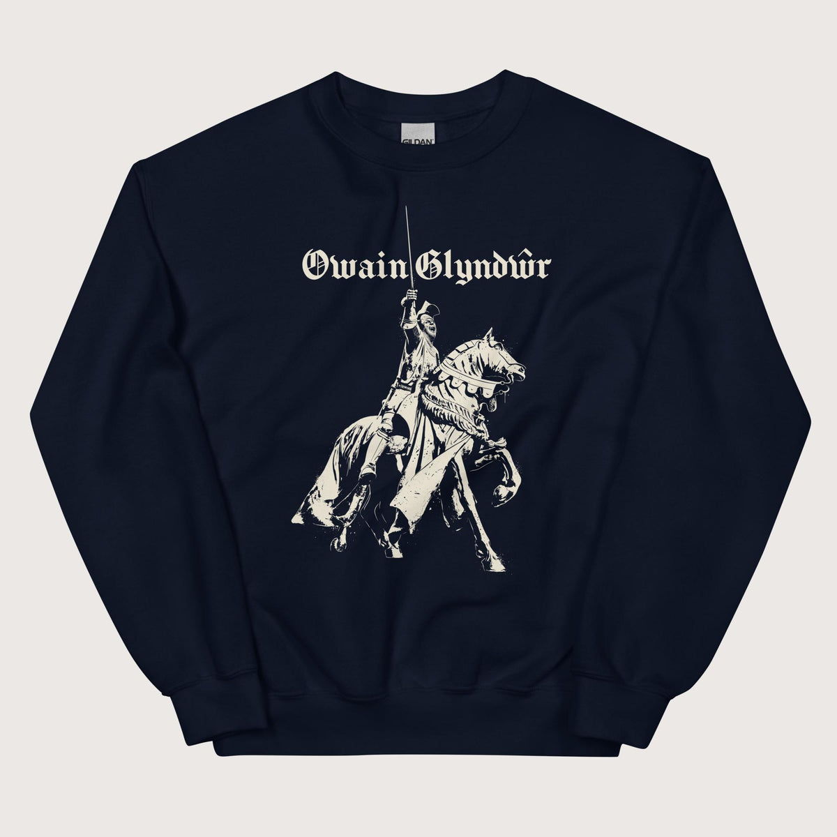 Navy Owain Glyndŵr Statue Sweatshirt - history buff gift by HistoHead