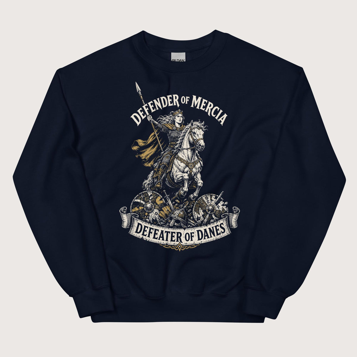 Navy Æthelflæd Defender of Mercia Sweatshirt - history buff gift by HistoHead