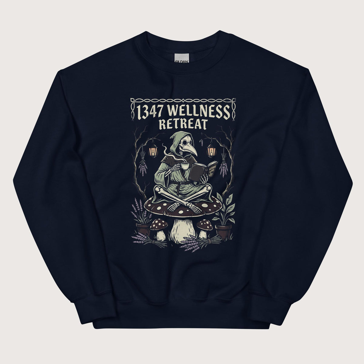 Navy Plague Doctor Wellness Retreat Sweatshirt - history buff gift by HistoHead