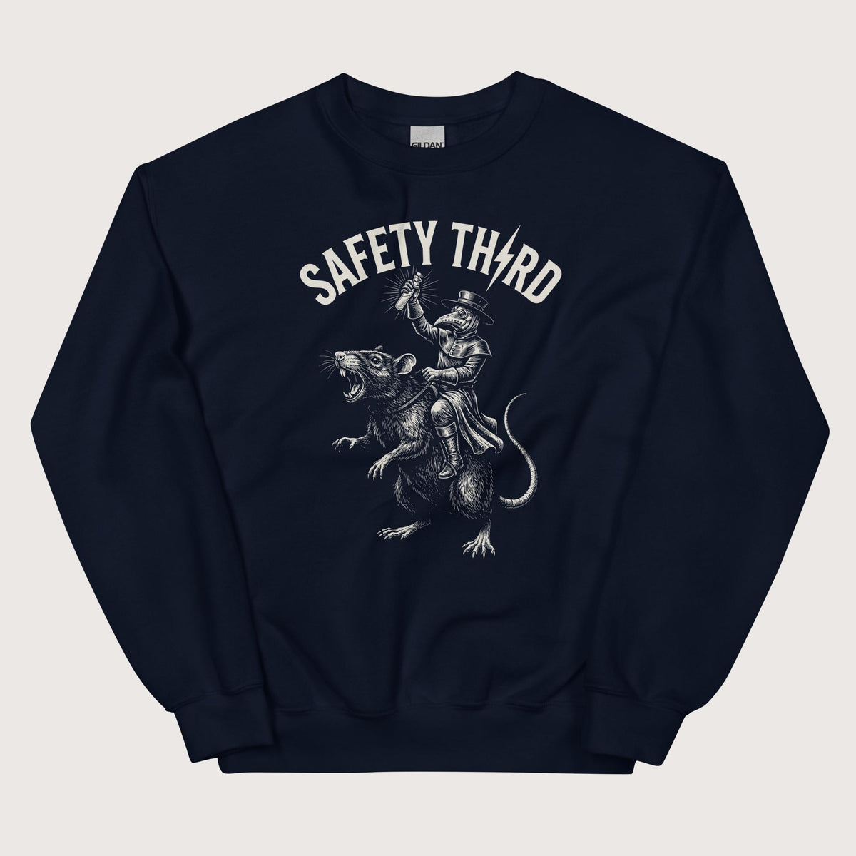 Navy Plague Doctor Safety Third Sweatshirt - history buff gift by HistoHead