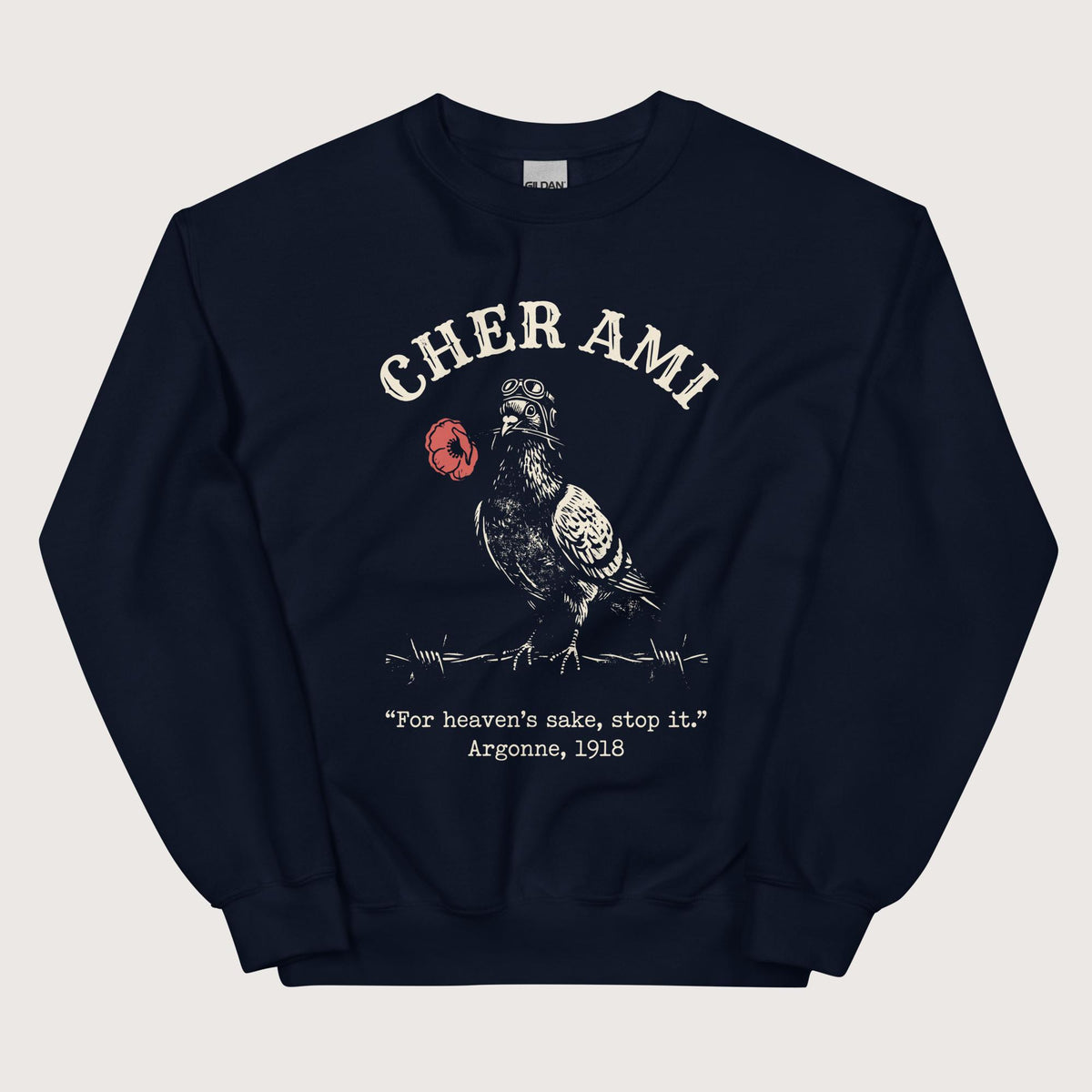 Navy Cher Ami Sweatshirt - history buff gift by HistoHead