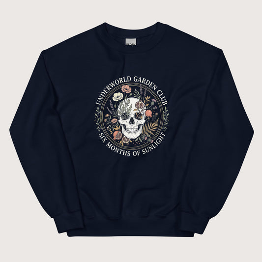 Navy Persephone Underworld Garden Club Sweatshirt - history buff gift by HistoHead