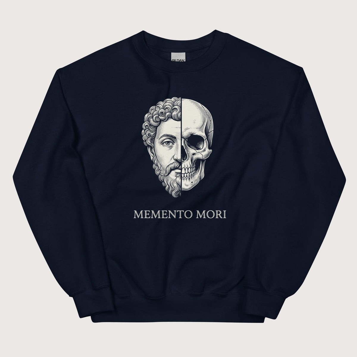 Navy Marcus Aurelius Skull Sweatshirt - history buff gift by HistoHead