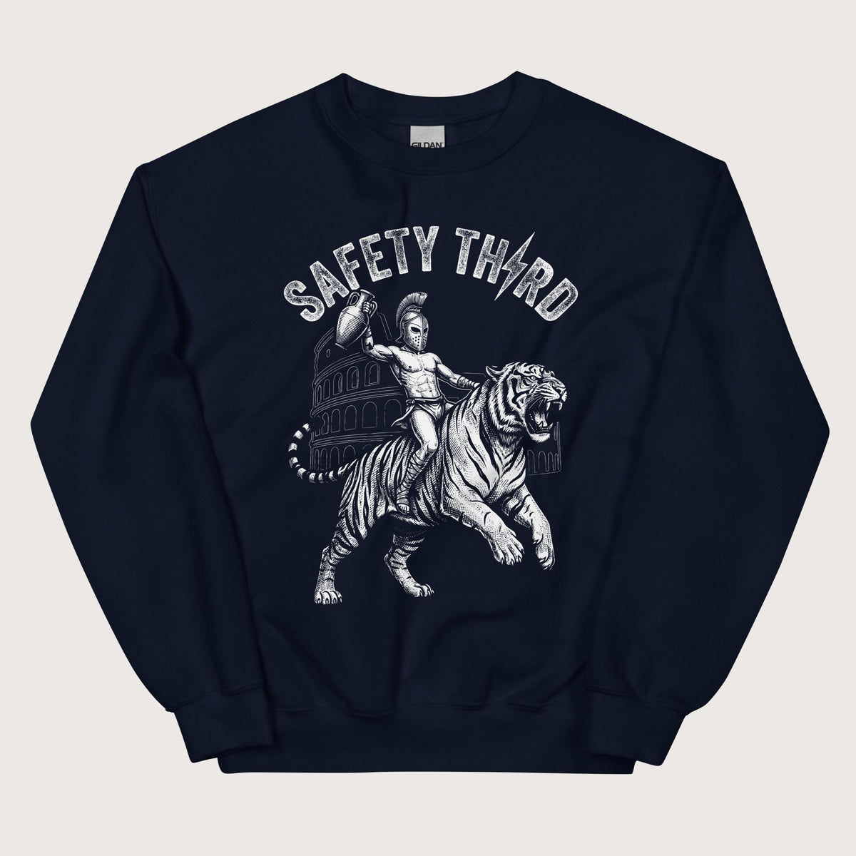 Navy Gladiator Safety Third Sweatshirt - history buff gift by HistoHead