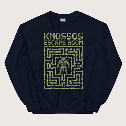 Navy Knossos Escape Room Sweatshirt - history buff gift by HistoHead