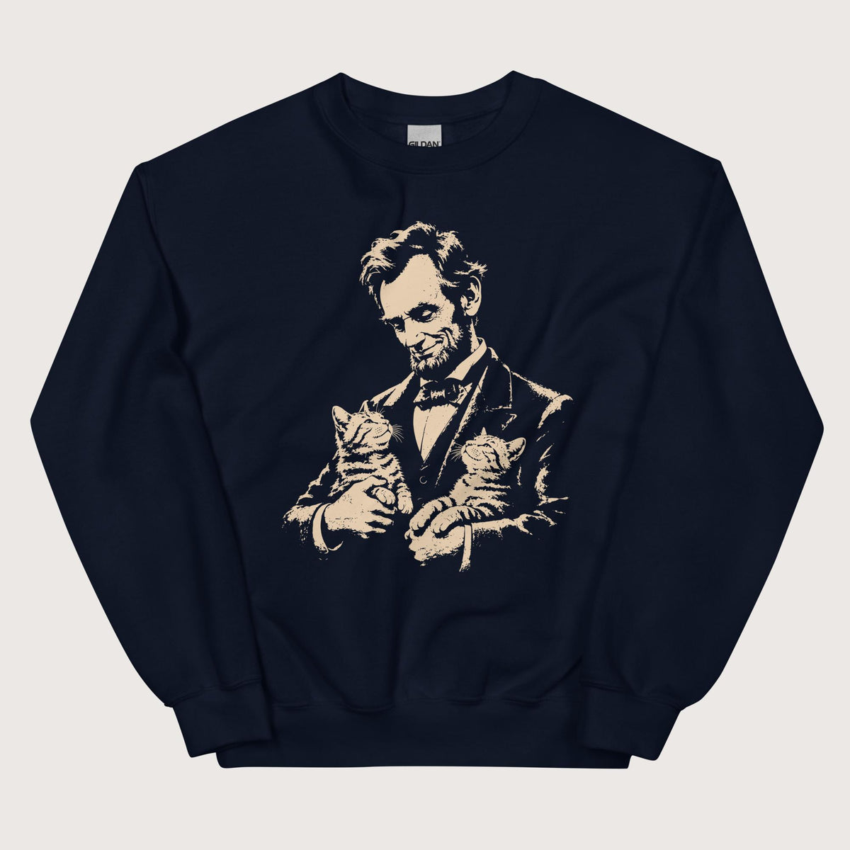 Navy Lincoln's Cats Sweatshirt - history buff gift by HistoHead